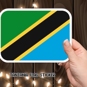 Vibrant Tanzania Flag Sticker for Travelers, Tanzania Flag Decal, African Heritage Collection, Tanzania Flag Vinyl Sticker.
