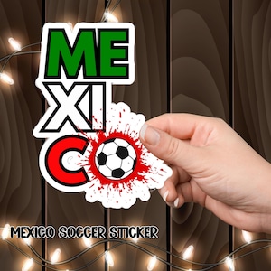 Adesivo da calcio messicano, decalcomania sportiva, regalo per tifosi messicani, adesivo in vinile da calcio, stemma della squadra di calcio, adesivo con bandiera messicana, decalcomania messicana