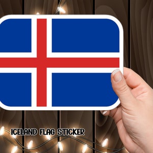 Adesivo in vinile con bandiera islandese, simbolo nazionale islandese per viaggiatori e collezionisti, adesivo con bandiera islandese, decalcomania dell'orgoglio scandinavo.