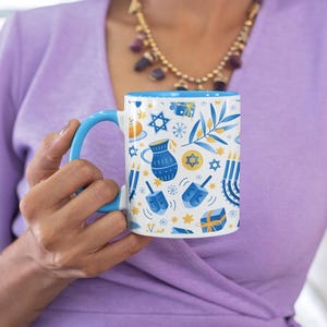 Hanukkah Coffee Mug: Festival of Lights Judaica Decor