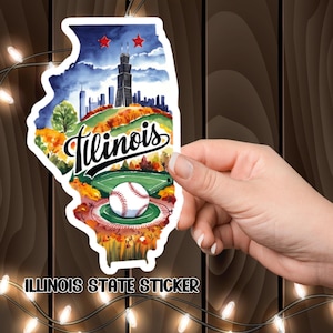 Illinois State Kiss-Cut Stickers, Travel Decal for Laptop, Car, Journal, Planner, Scrapbook, Illinois Pride Gift, Usa State Decor