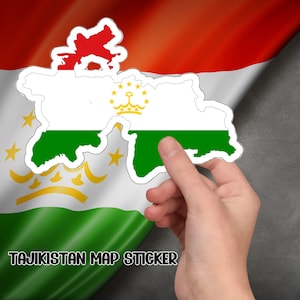 Bunter Tadschikistan Kartenaufkleber, perfektes Souvenir für Weltreisende, Tadschikistan Kartenaufkleber für Reisebegeisterte.