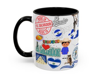 Tazza Regalo El Salvador 15 Oz | Ceramica Bianca Per Caffè E Tè | Idea Per Amici Salvadoregni | Stampo Sublimatico USA