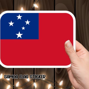 Samoa Pride Vinyl Sticker, Island-Inspired Decor, Samoa Flag Decal, Samoa Flag Vinyl Sticker, Island Vibes.