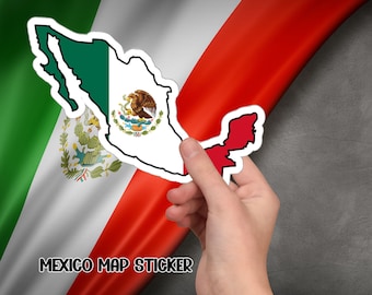Mexican map sticker, gifts for Mexicans, Mexican map, Mexican decoration, sticker gift, Decoration, Gift for her, Gift for him