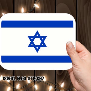 Patriotic Israel Flag Decal, High-Quality Vinyl Sticker, Israeli Flag Laptop Sticker, Patriotic Vinyl Decal.