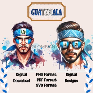 Guatemalan Men in SVG, PNG, PDF Format, Guatemalan Pride, Digital Clipart Download, Guatemalan Men, Latin Clipart, Guatemalan Designs.