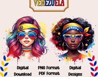 Venezuelan Girls SVG PNG PDF, Instant Digital Download, Venezuelan Pride, Digital Clipart Download, Latina Clipart.