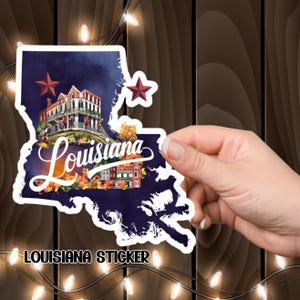 Louisiana Kiss-Cut Stickers, USA State Decal, Unique Design, Travel Sticker, State Souvenir, Laptop Decal, Scrapbooking Supplies