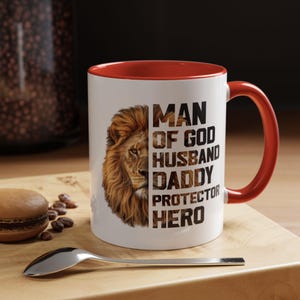 Man of God Mug, Christian Gift for Dad, Inspirational Teacup, Father&#39;s Day Present, Prayer Coffee Cup, Dad Gifts