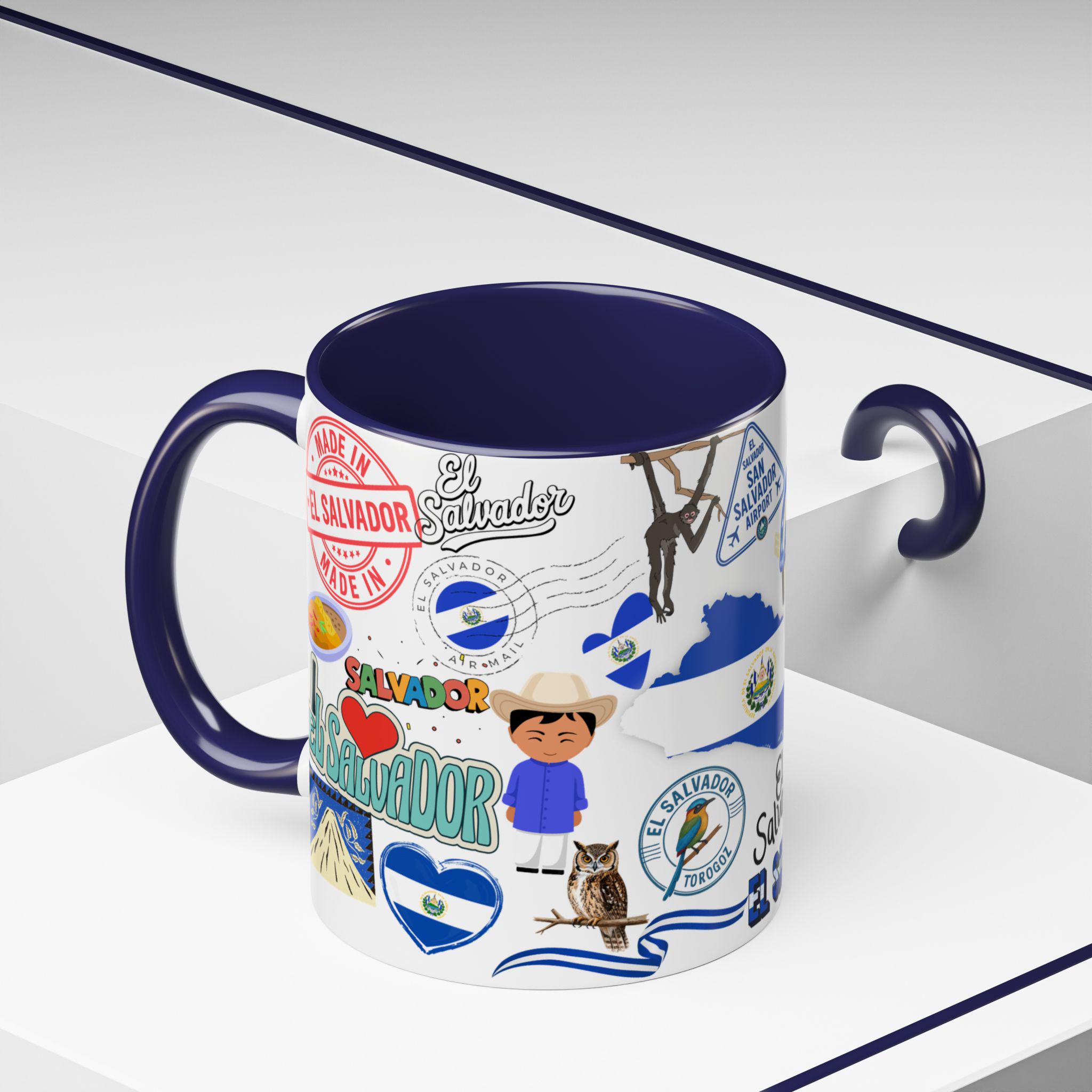 Tazza Regalo El Salvador 15 Oz | Ceramica Bianca Per Caffè E Tè | Idea Per Amici Salvadoregni | Stampo Sublimatico USA