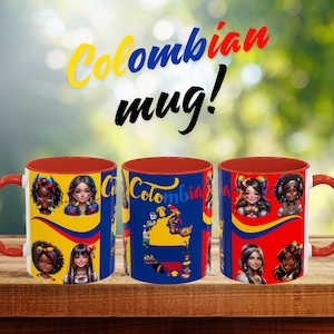 Colombian Design Coffee Mug: Authentic Pattern Ceramic Cup