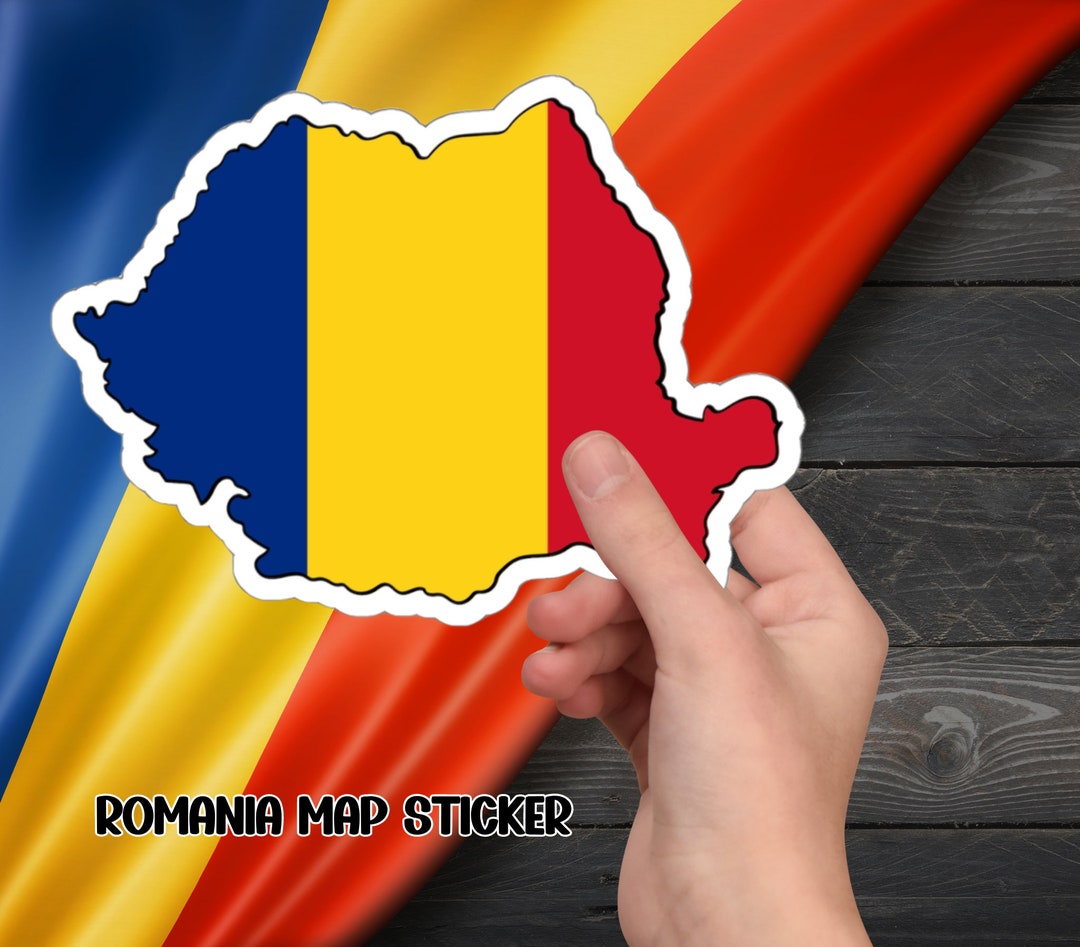 Romania Map Sticker, Travel-inspired Decal for Wanderlust Adventurers ...