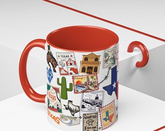 Texas Coffee Mug, Southwestern Design, Texas Travel Gift, Gift for travelers, Coffee Lovers Mug, Patriotic Texas Mug, Anniversary Gift
