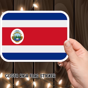 Costa Rica Pride Sticker, Vinyl Flag Decal, Costa Rica Flag Sticker, Patriotic Travel Decal.