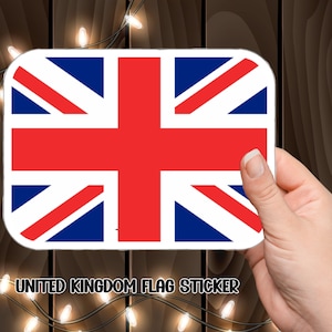 Adesivo da bandeira do Reino Unido, decalque patriótico britânico, decalque moderno da bandeira do Reino Unido para bagagem, diário ou telefone.