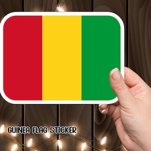 Guinea Flag Vinyl Sticker, National Pride Sticker, Laptop Decal, Travel Sticker, Guinea Flag Sticker.