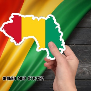 Vinyl-Guinea Map Sticker, Perfekt für Journals und Laptops, Bunte Meer-Karte, Aufkleber, einzigartiges Geschenk für Reise-Enthusiasten.