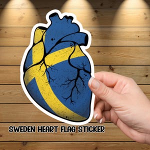 Schweden Herz Flagge Aufkleber, Skandinavischer Stolz Auto Laptop Stoßstange Vinyl Aufkleber, schwedisches Geschenk Souvenir, Schweden Dekor.