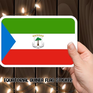 Equatorial Guinea Flag Vinyl Sticker, Kiss-Cut Stickers, Scrapbook Decals, Laptop Decor, Travel Souvenir, Bumper Sticker
