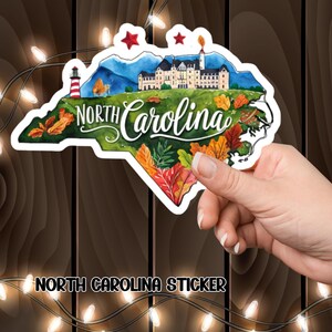 North Carolina Travel Sticker: Vibrant Laptop Decal, Souvenir