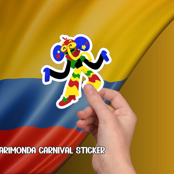 Colombian sticker, Marimonda Colombian sticker, Barranquilla carnival sticker, gift for Colombians, gift for him, funny stiker, decoration