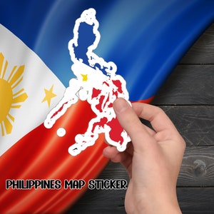 Pegatina de vinilo con mapa de Filipinas, calcomanía de aventura Wanderlust, pegatina colorida para computadora portátil con mapa de Filipinas, recuerdo de Asia.
