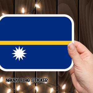 Nauruaanse vlag sticker, patriottische vinylsticker, Nauru nationale vlag zelfklevend, glanzende sticker, aangepaste Nauruaanse vlag vinylsticker.