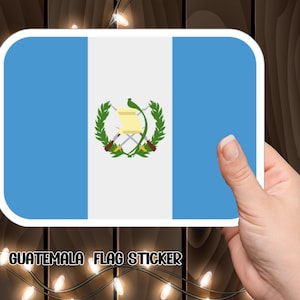 Colorful Guatemala Flag Vinyl Sticker, Trendy Decal for Travelers, Backpacks, Luggage, Handcrafted Guatemala Flag Sticker, Patriotic Decal.
