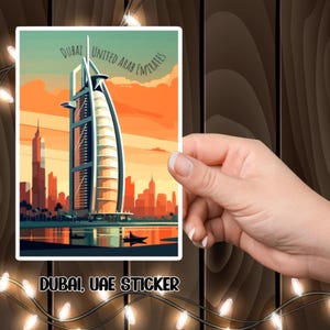 Dubai Skyline Vinyl Decal: UAE Cityscape Sticker, Travel Souvenir