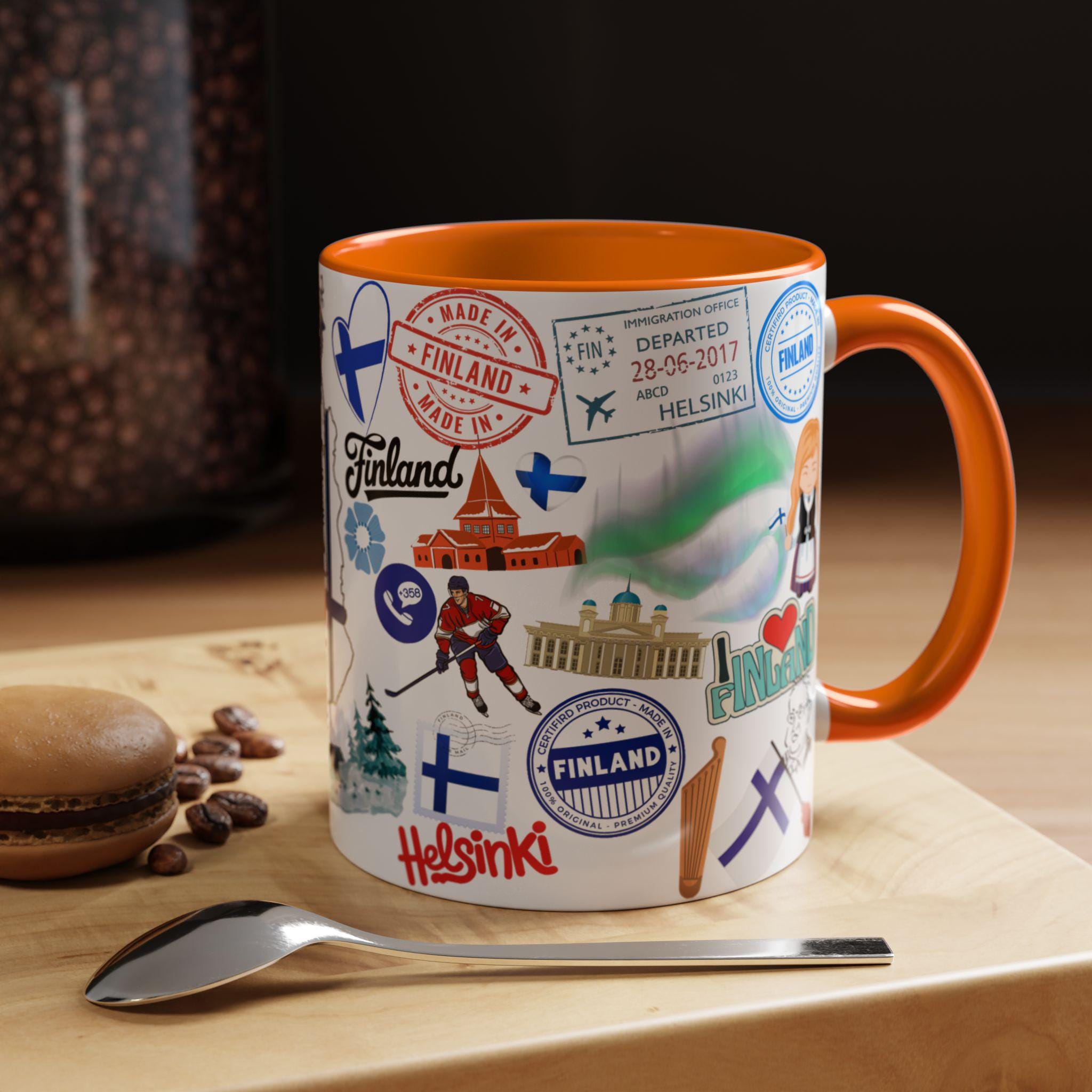 Finland Travel Mug, Finland Coffee Cup, Scandinavian Coffee Cup