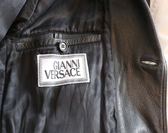 Original 90s Gianni Versace Leather Jacket Unisex - Etsy