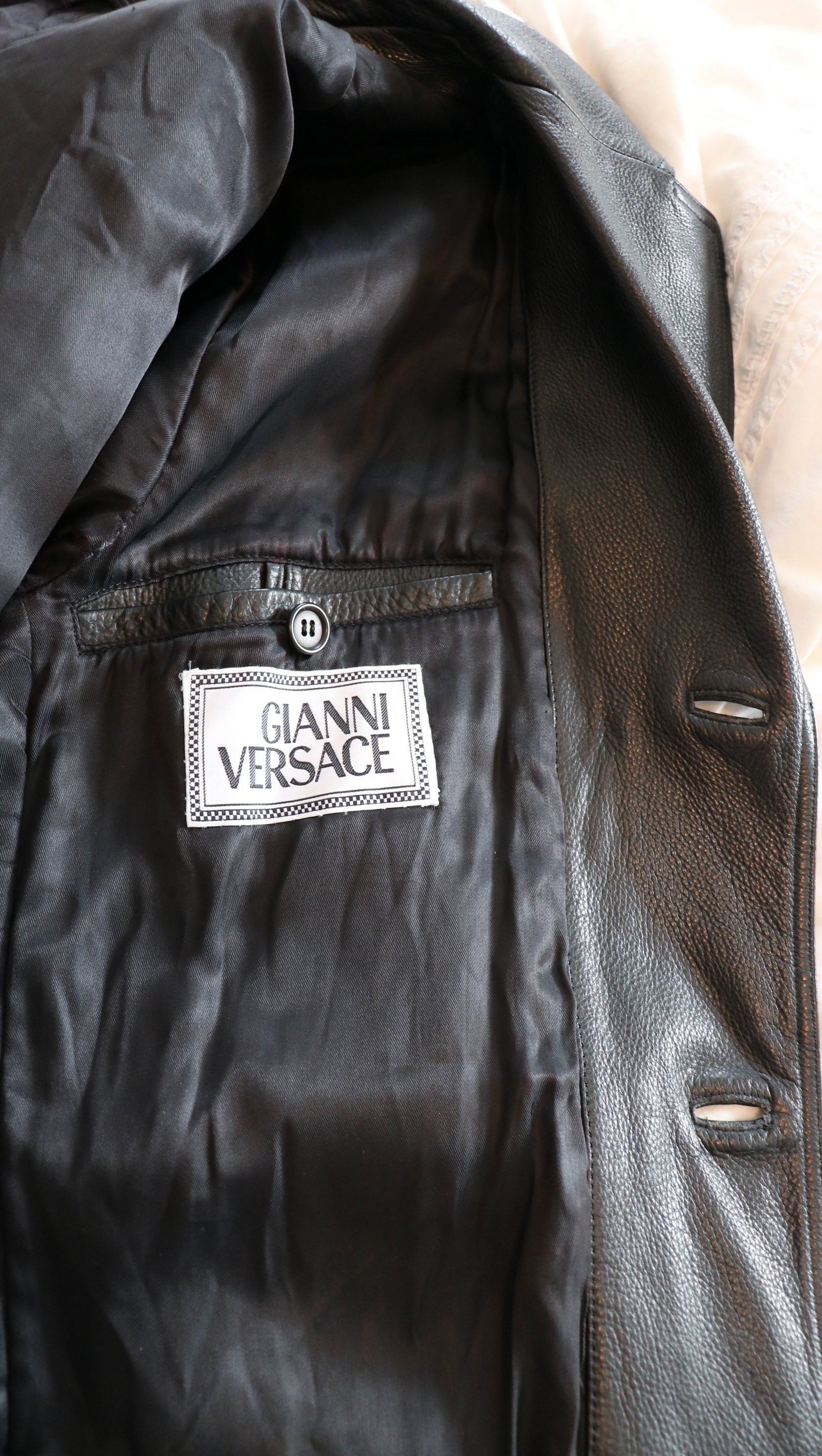 Original 90s Gianni Versace Leather Jacket Unisex - Etsy