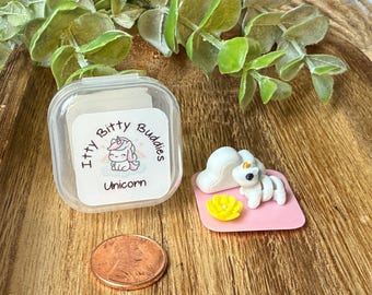 Miniature Unicorn Playset: Itty Bitty Buddies 3D Printed Tiny Desk Pet Animal Fidget Toy