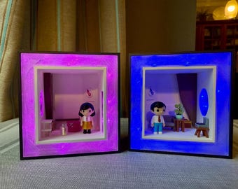 Maybe Happy Ending Broadway Musical Mini Rooms Sets Scenes - HwaBoon, Oliver, and Claire