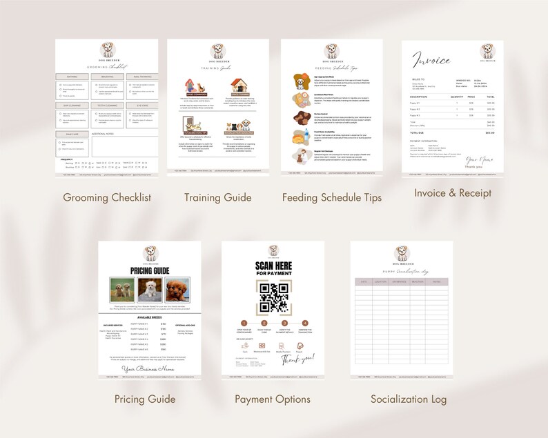 Dog Breeder Forms, Puppy Sale Contract, Dog Breeder Contract, Breeder Forms, Dog Whelping Charts, Whelping Records, Puppy Medical Records image 4