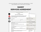 Editable Nanny Agreement Template, Babysitter Agreement, Childcare service, Nanny Contract Worksheet, Invoice Forms, Editable Canva Template