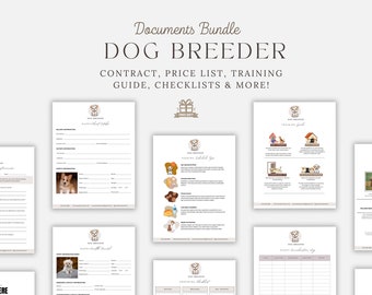 Professional Dog Breeder Contract, Puppy Contract, Pet Adoption Contract, Pet Sales Contract, Dog Sale Agreement, Canva Breeder Templates
