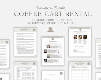 Coffee Cart Bar Contract, Event Vendor Contract, Mobile Bar Rental Contract Agreement Pricing Template, Party Rental Party Supplies Contract
