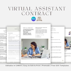 Bearbeitbarer Vertrag für einen virtuellen Assistenten, ein Dienstvertrag für einen virtuellen Assistenten, einen Vertrag für einen freiberuflichen virtuellen Assistenten, einen Vertrag für persönlichen Assistenten