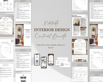 Interior Design Contract, Interior Design Services, Interior Design Template, Interior Designer Client Contract Template, Service Contract