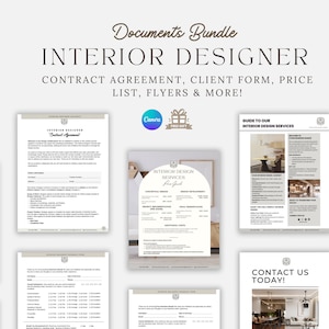 Interior Designer Client Contract, Interior Design Services Agreement, Client-Designer Agreement Template, Interior Decorating Contract