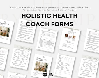 Holistic Health Coach Client Intake Form, In-Depth New Client Questionnaire for Wellness & Nutrition Coaches, Editable Canva, Consent Form