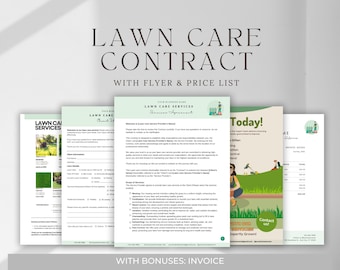 Contrat d'entretien de pelouse, Contrat de service, Modèle de contrat, Contrat d'aménagement paysager, Modèle modifiable, Contrat d'entretien de jardin, Offre d'entretien de pelouse
