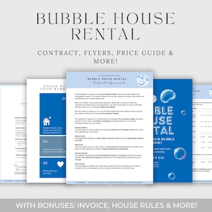 Bounce House Rental Contract Agreement, Bubble House Dome, Inflatable House, Bubble House Rules, Bounce House Business Forms