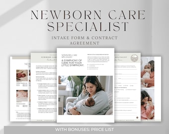Contratto per specialista in cure neonatali, modello di contratto per madre/infermiera dopo il parto, moduli dopo il parto, contratto per servizi per bambini dopo il parto