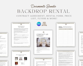 Backdrop Rental Agreement Template, Flower Wall Rental Contract, Event Decor, Party Equipment Rental, Backdrop Business Forms, Invoice Arch