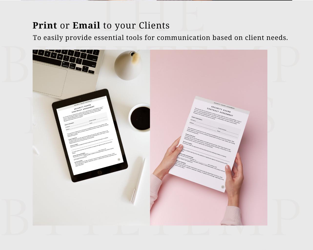 Printable Security Guard Contract Template PDF & CANVA - Customizable ...