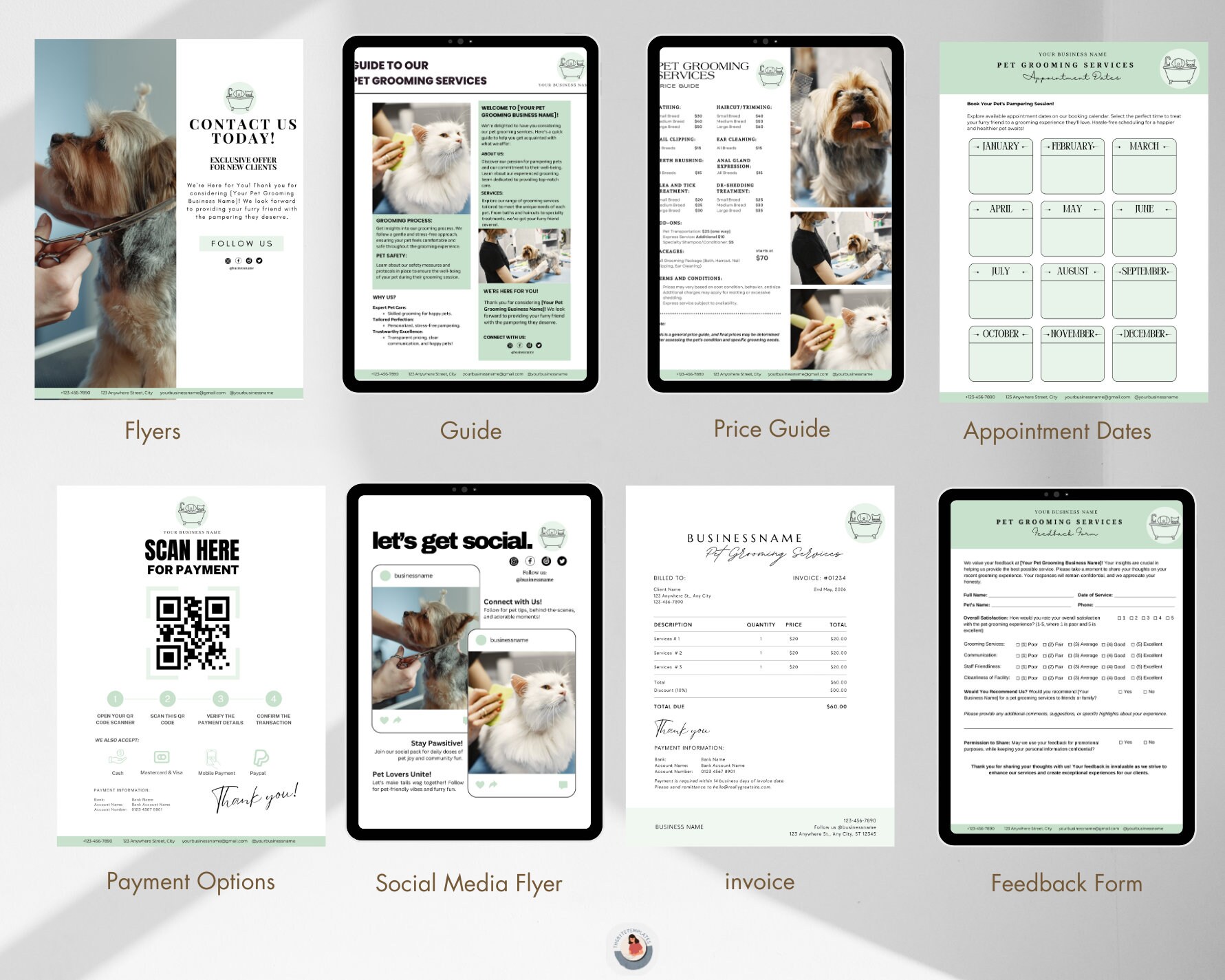 Pet Grooming Forms Intake Form Business Bundle Flyer Contract, Dog ...