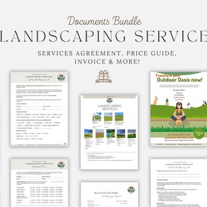 Landscaping Business Forms Bundle Editable Landscaping Contract Agreement Printable Landscaping Estimate Template Lawn Care Agreement
